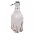Porta Sabonete Líquido com Pump Prata Flurenza 330ml Branco Cerâmica - Wolff