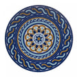 Prato para Sobremesa Andaluz 21cm Bege e Azul Porcelana - Wolff