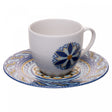 Xícara de Chá com Pires Andaluz 190ml Bege e Azul Porcelana - Wolff