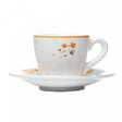 Xícara de Café com Pires Doce Encanto 90ml Azul Claro Cerâmica - Wolff