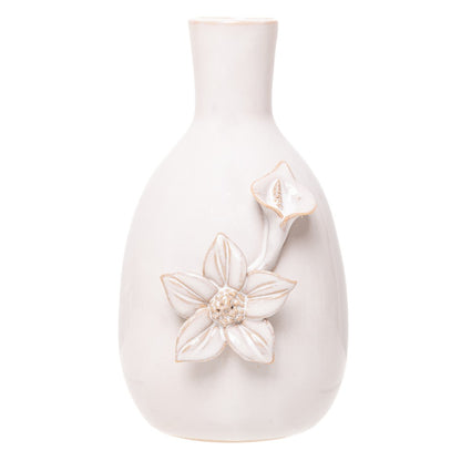 Vaso Gardênia 1 Flor 7,5cm x 7cm x 12,5cm Bege Cerâmica - Wolff