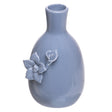 Vaso Gardênia 1 Flor 7,5cm x 7cm x 12,5cm Azul Cerâmica - Wolff