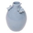 Vaso Gardênia 2 Flores 7cm x 7cm x 10,5cm Azul Cerâmica - Wolff
