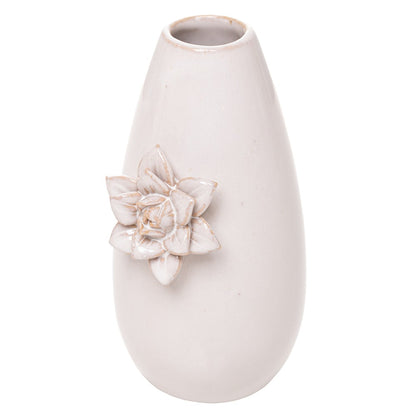 Vaso Gardênia 1 Flor 7cm x 6,5cm x 12cm Bege Cerâmica - Wolff