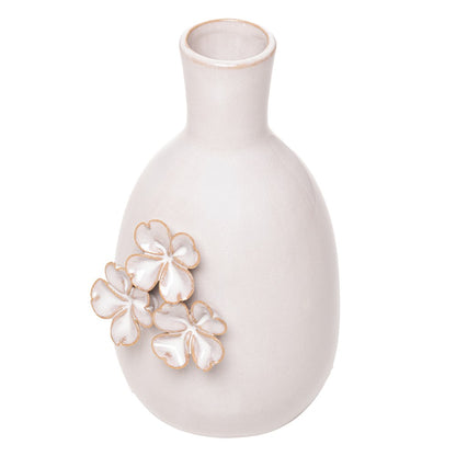 Vaso Gardênia 3 Flores 7cm x 8cm x 12,5cm Bege Cerâmica - Wolff