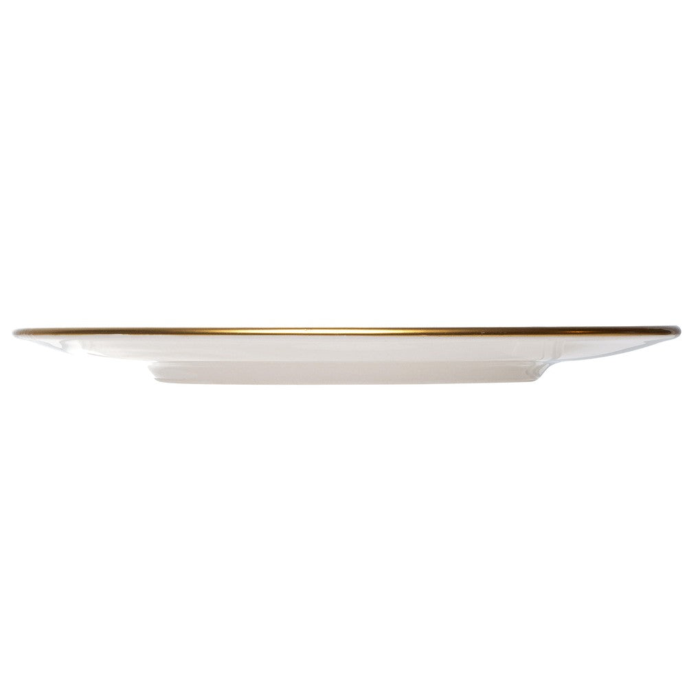 Prato para Sobremesa Duchesse Blue com Fio de Ouro 19cm Branco Cerâmica    - Wolff