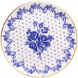 Prato Raso Duchesse Blue com Fio de Ouro 26cm Branco Cerâmica   - Wolff