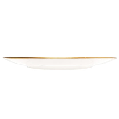 Prato Raso Duchesse Blue com Fio de Ouro 26cm Branco Cerâmica   - Wolff