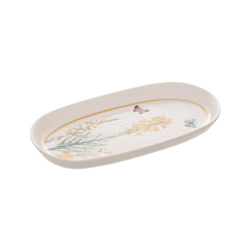 Travessa Retangular Herbelle 23cm x 12cm Branco Cerâmica - Wolff