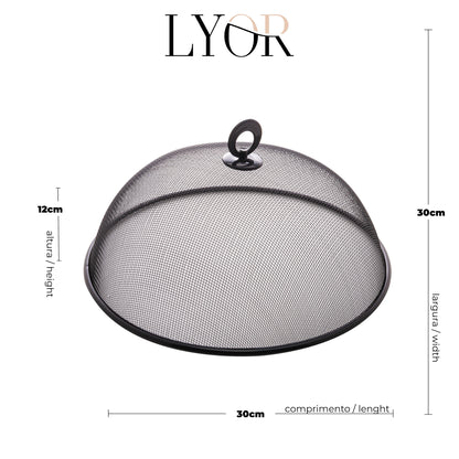 Tela Protetora para Alimentos de Metal Revestida com Plástico Preta 30cm x 12cm - Lyor