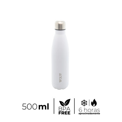 Garrafa Térmica de Aço Inox Parede Dupla Ice Branca 500ml - Wolff