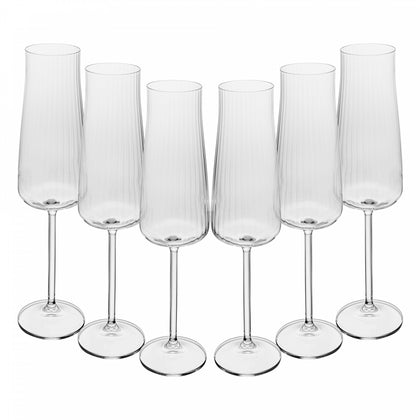 Jogo 6 Taças de Champagne Alex Optic 210ml Cristal Ecológico Bohemia - Wolff