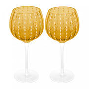 Conjunto 2 Taças de Vinho de Vidro Orquídea Âmbar 450ml - Wolff