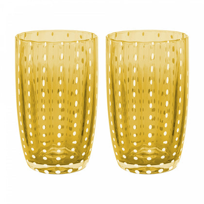 Conjunto 2 Copos Altos de Vidro Orquídea Âmbar 500ml - Wolff