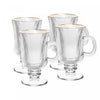 Conjunto 4 Taças de Cappuccino de Vidro com Fio de Ouro Lines 240ml - Wolff
