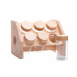 Conjunto 6 Potes em Borossilicato com Tampa de Rosca e Rack em Bambu 120ml - Wolff