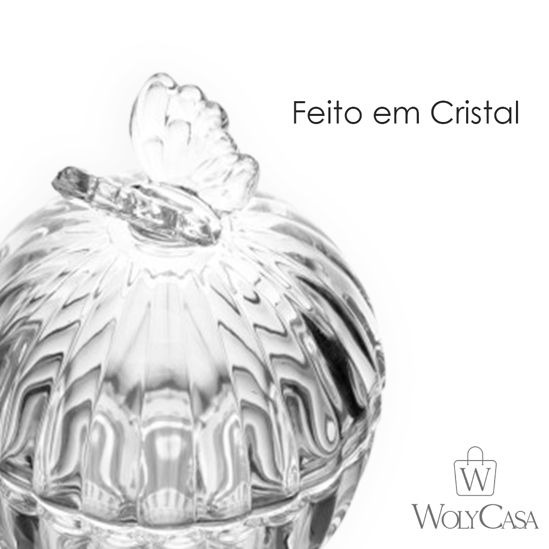 Potiche de Cristal Butterfly 8cm x 8cm x 9,5cm - Wolff