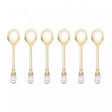Conjunto 6 Colheres de Café de Zamac Crystal Dourado 11cm - Wolff