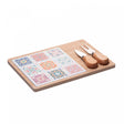 Conjunto 4 Peças para Queijo com Bandeja de Bambu e Tábua Ladrilho 17x25x2cm - Wolff