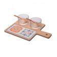 Conjunto Petisqueiras de Vidro com Colher e Bandeja de Bambu - Wolff