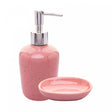 Conjunto 2 Peças para Banheiro de Cerâmica Dots Rosa - Wolff