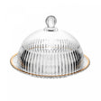 Queijeira de Cristal com Tampa e Fio de Ouro Império 20cm x 20cm x 13,5cm - Wolff