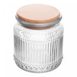 Porta Mantimento de Vidro com Tampa de Bambu Lines 530ml - Wolff