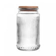 Porta Mantimento de Vidro com Tampa de Bambu Lines 950ml - Wolff
