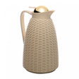 Garrafa Térmica de Plástico Bege com Tampa Dourada New Rattan 1L - Wolff