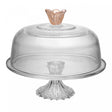 Prato para Bolo de Cristal Ecológico com Pé e Tampa Flower 30cm x 29cm - Wolff