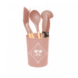 Conjunto 5 Utensílios para Cozinha de Silicone com Suporte Nude - Wolff