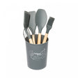 Conjunto 5 Utensílios para Confeitaria de Silicone com Suporte Cinza - Wolff