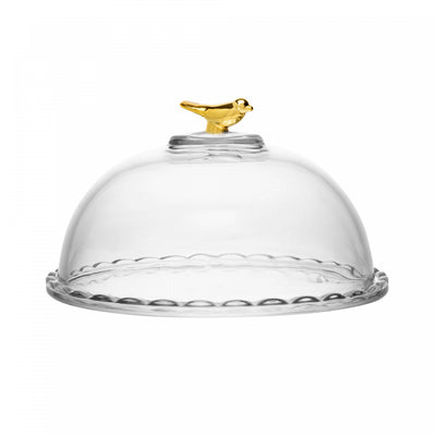 Queijeira Golden Bird 20cm com Tampa Cristal Ecológico - Wolff
