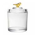 Pote com Tampa Golden Bird 8,5cm x 8,5cm x 11,5cm Cristal Ecológico - Wolff