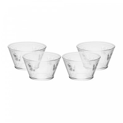 Conjunto 4 Bowls Lines Butterfly 10,5cm x 7cm x 6cm Vidro - Wolff