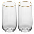 Conjunto 2 Copos Altos Lines com Fio de Ouro 450ml Vidro - Wolff