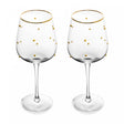 Conjunto 2 Taças de Vinho Balls Fio de Ouro 350ml Vidro - Wolff