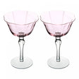Conjunto 2 Taças Coupe Lily 300ml Rosa e Cinza Vidro - Wolff