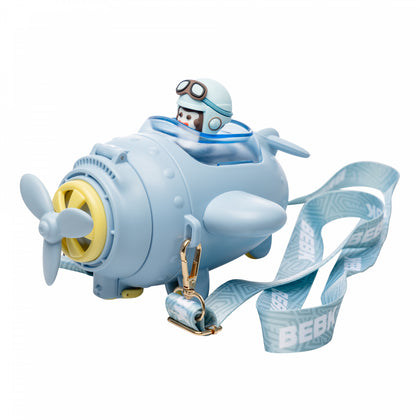 Garrafa Squeeze Infantil Avião 500ml Azul Plástico - Wolff