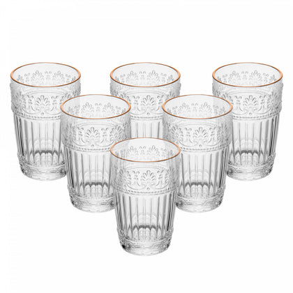 Conjunto 6 Copos Mauve Fio de Ouro 350ml Cristal Ecológico – Wolff