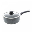 Panela de Indução com Tampa de Vidro 16cm Granilite Cinza Alumínio com Revestimento Cerâmico - Wolff