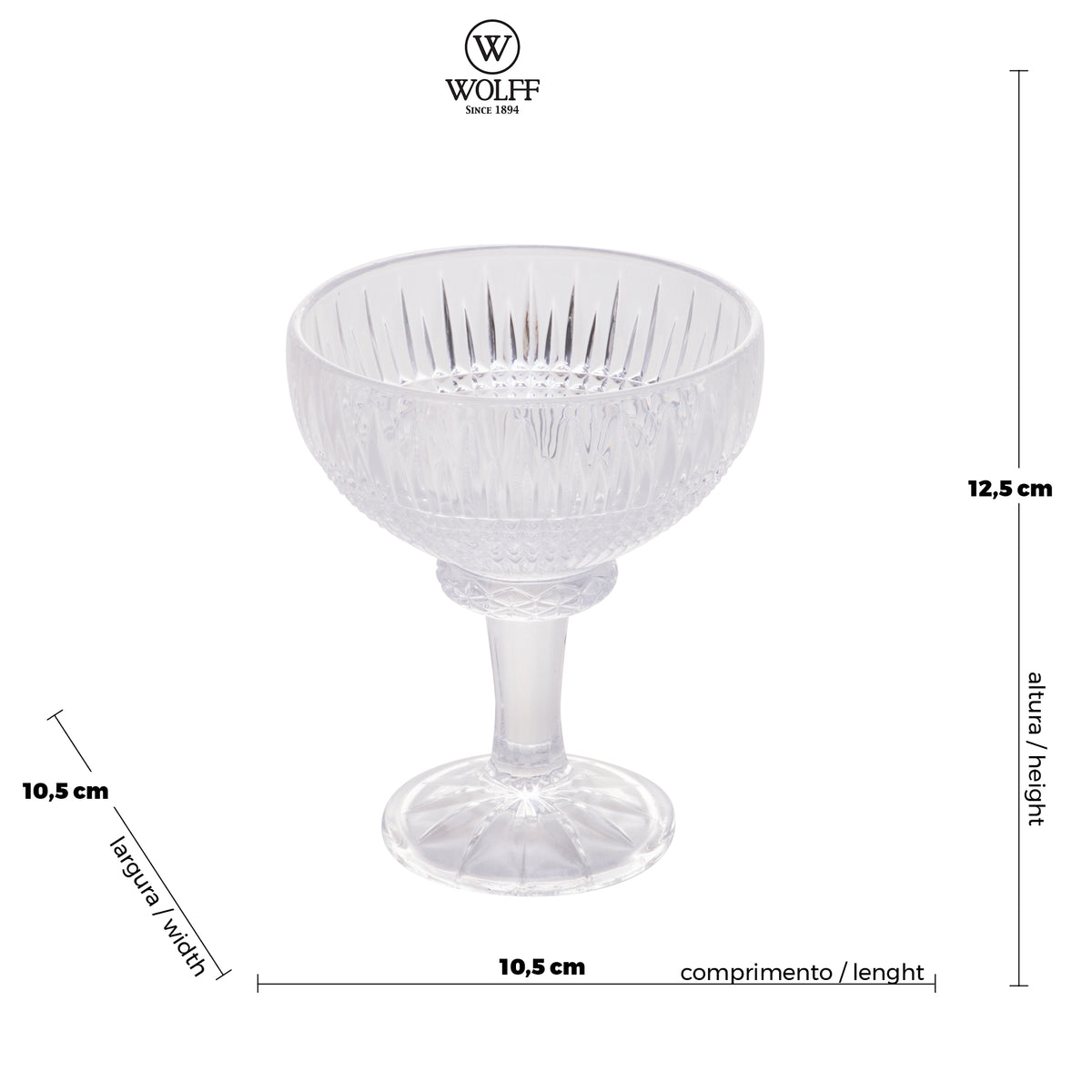 Taça Sobremesa Queen 260ml Cristal Ecológico – Wolff