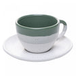 Conjunto 4 Xícaras de Café com Pires Ombré 85ml Verde Cerâmica - Wolff