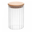 Porta Mantimento com Tampa de Bambu Canelado 300ml Vidro Borossilicato – Wolff