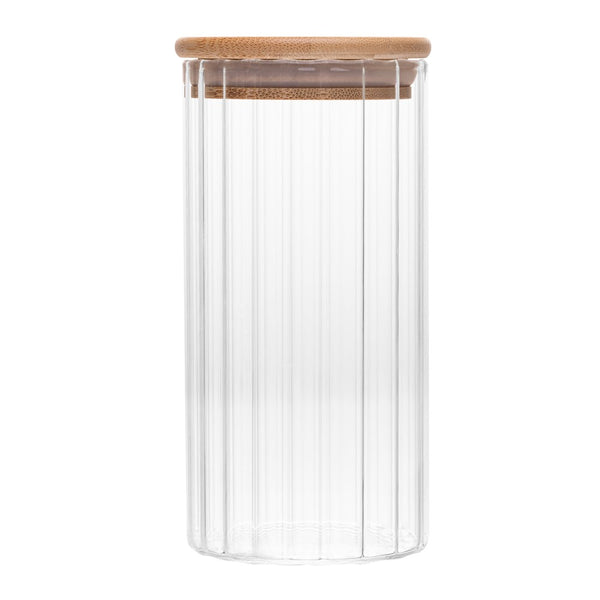 Porta Mantimento com Tampa de Bambu Canelado 400ml Vidro Borossilicato – Wolff