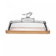 Manteigueira com Base em Bambu Bird 17cm x 11cm x 8,5cm Vidro – Wolff