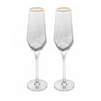 Conjunto 2 Taças de Champagne Taj com Fio de Ouro 300ml Cristal Ecológico  - Wolff