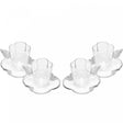 Conjunto 4 Xícaras de Chá com Pires Butterfly 180ml Cristal - Wolff