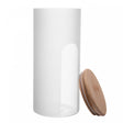 Pote com Tampa de Bambu Frosted 10cm x 10cm x 23cm Vidro Borossilicato - Wolff