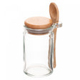 Porta Mantimentos Redondo com Colher e Tampa de Bambu 140ml Vidro - Wolff